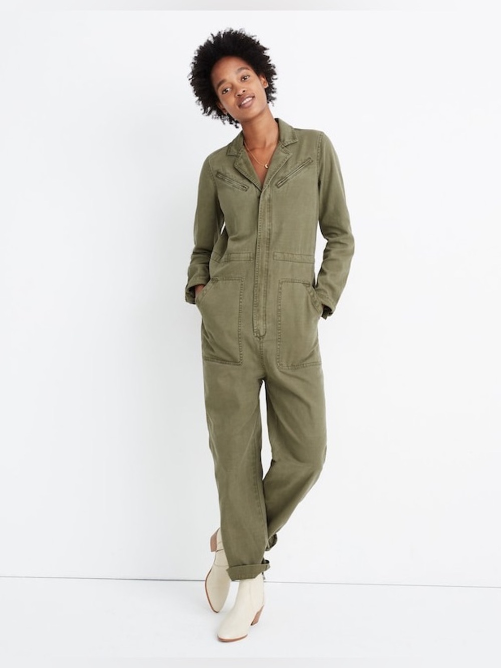 Madewell Flight Suit Coverall Utility Jumpsuit Olive - small